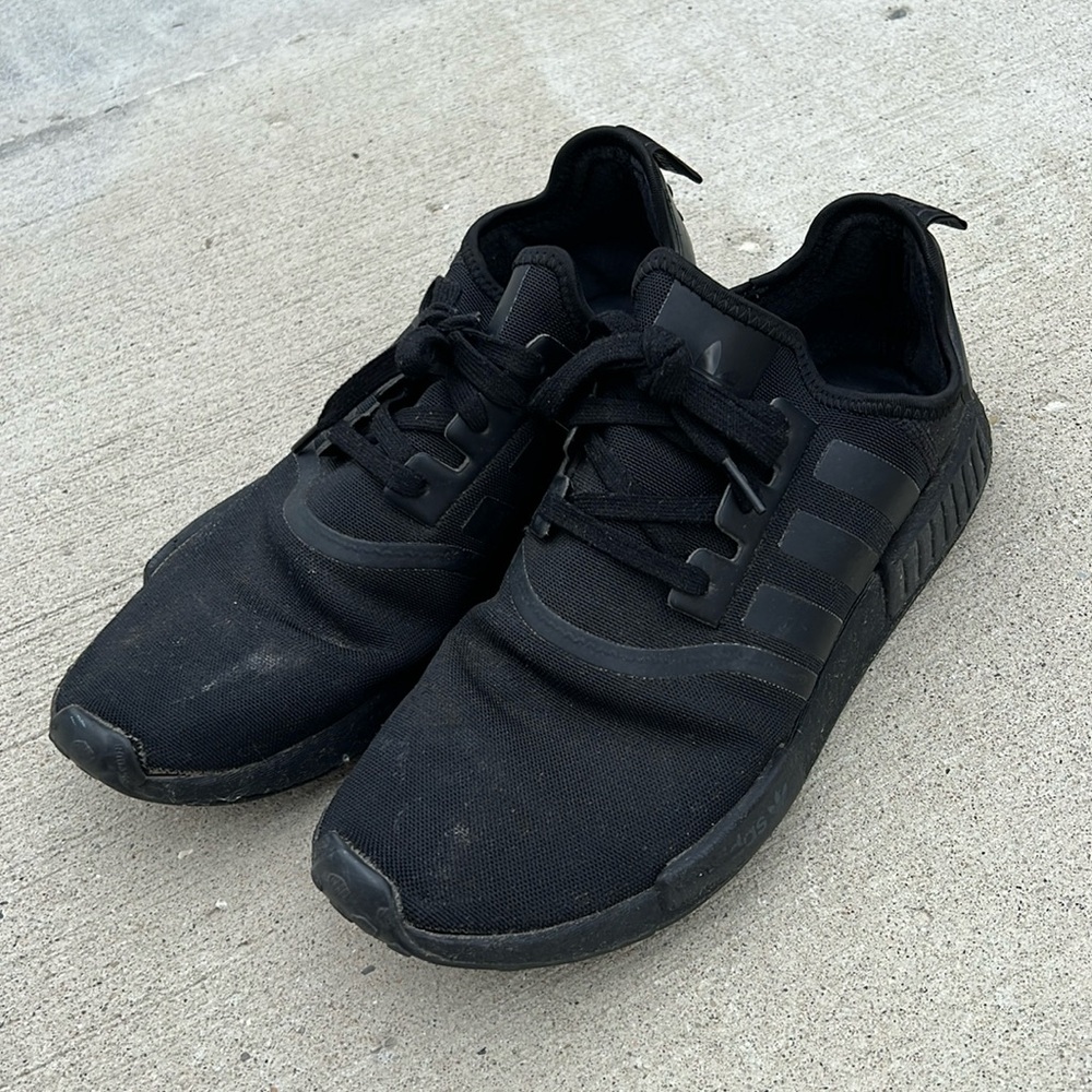 Men’s black adidas NMDs size 12